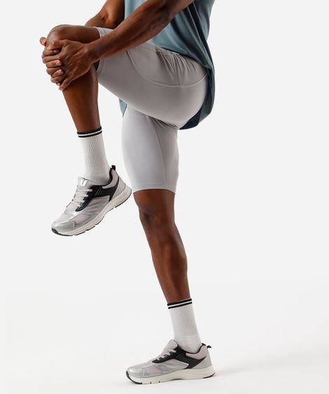 bermuda masculina cea sports de compressão cinza