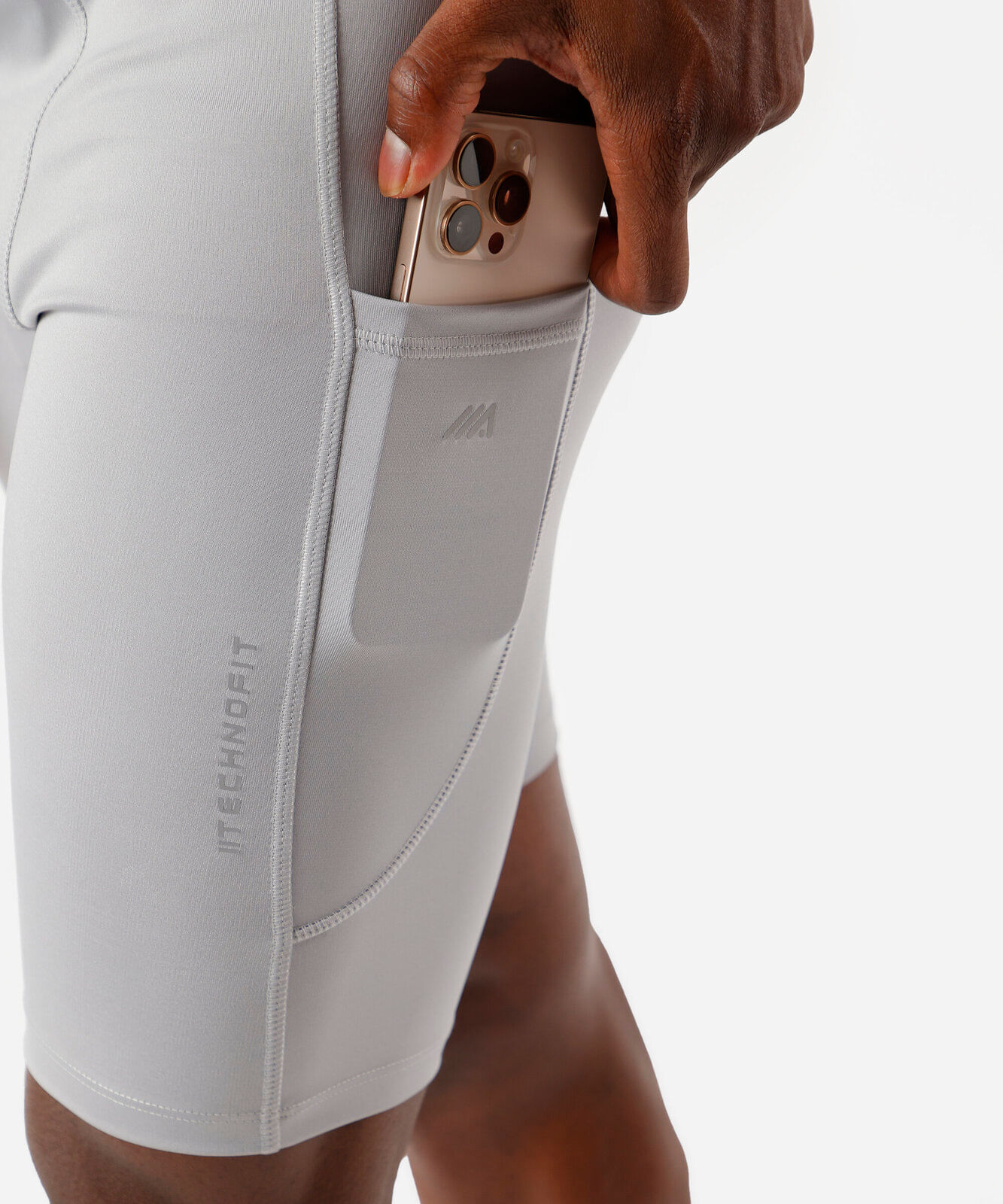bermuda esportiva masculina de compressão cinza