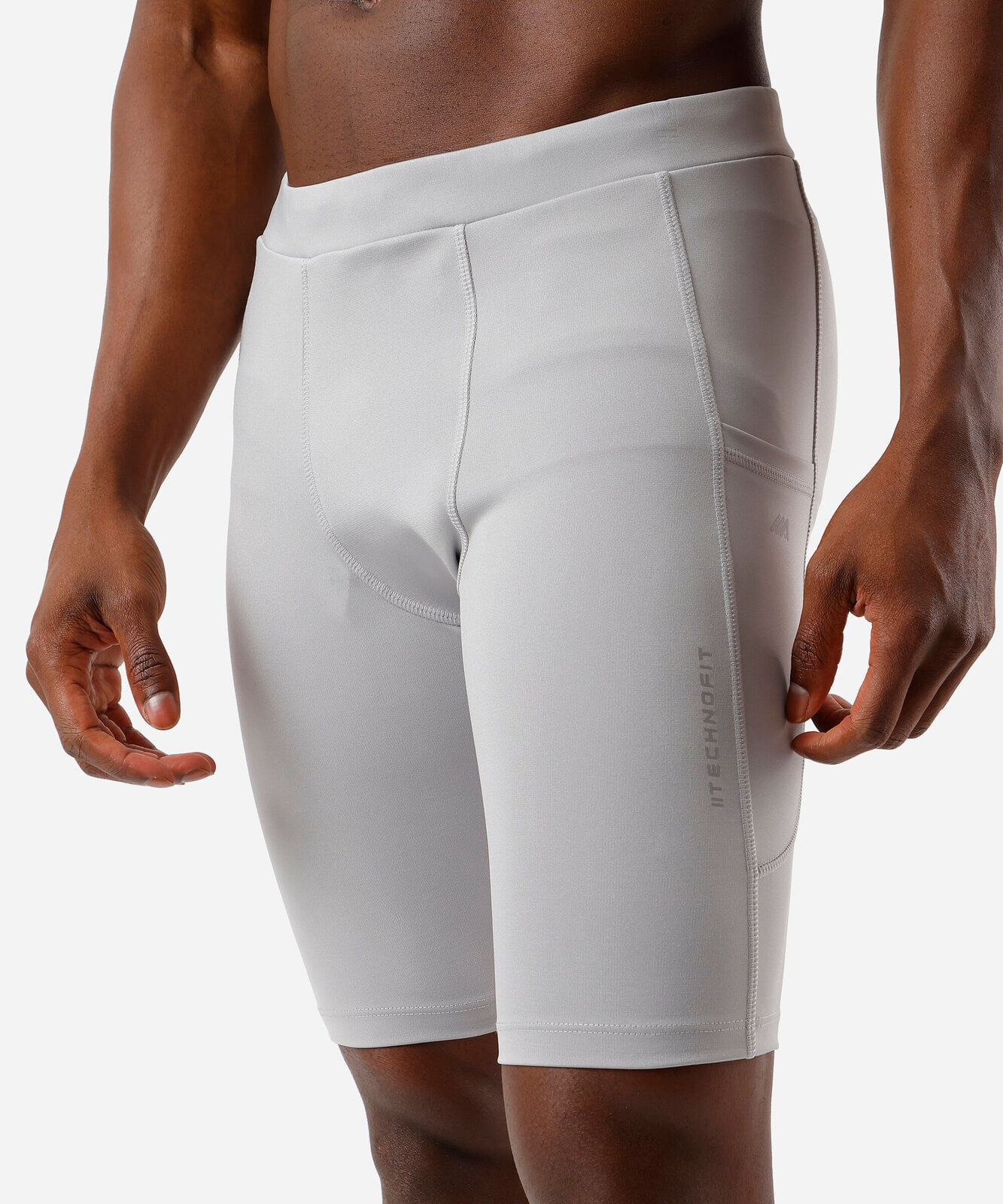 bermuda esportiva masculina de compressão cinza
