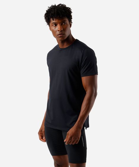 camiseta masculina de poliamida esportiva preta