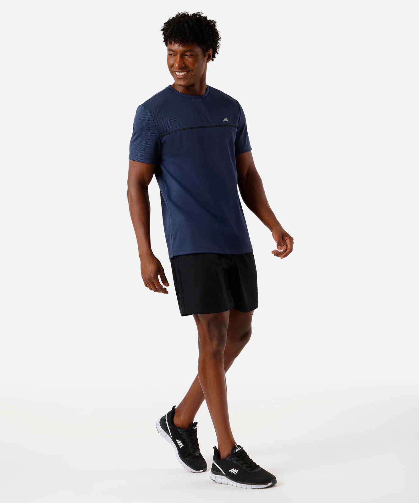 camiseta masculina recorte azul