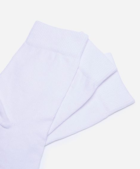 kit de 3 meias cano alto  branco