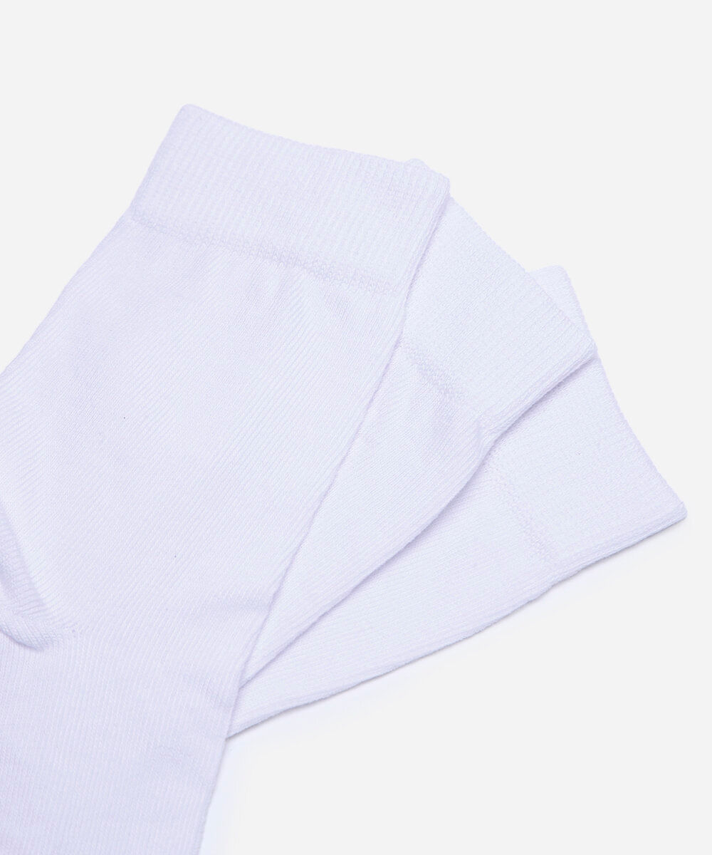 kit de 3 meias cano alto  branco