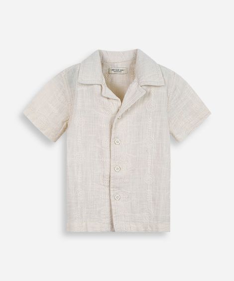 camisa infantil de algodão bege