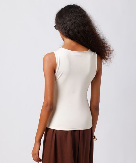 regata feminina franzida mindset off white