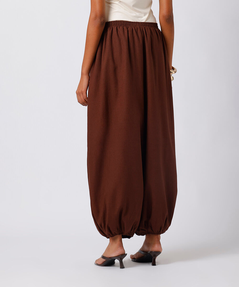 calça aladim feminina com linho mindset marrom