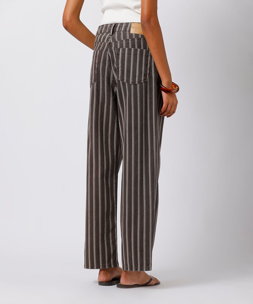calça copenhagen feminina de sarja listrada mindset colorida