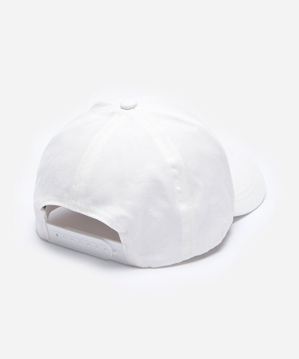 boné feminino aba curva com laço 3d off white