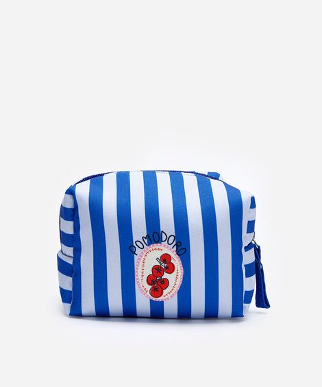 nécessaire feminina pomodoro listrada azul