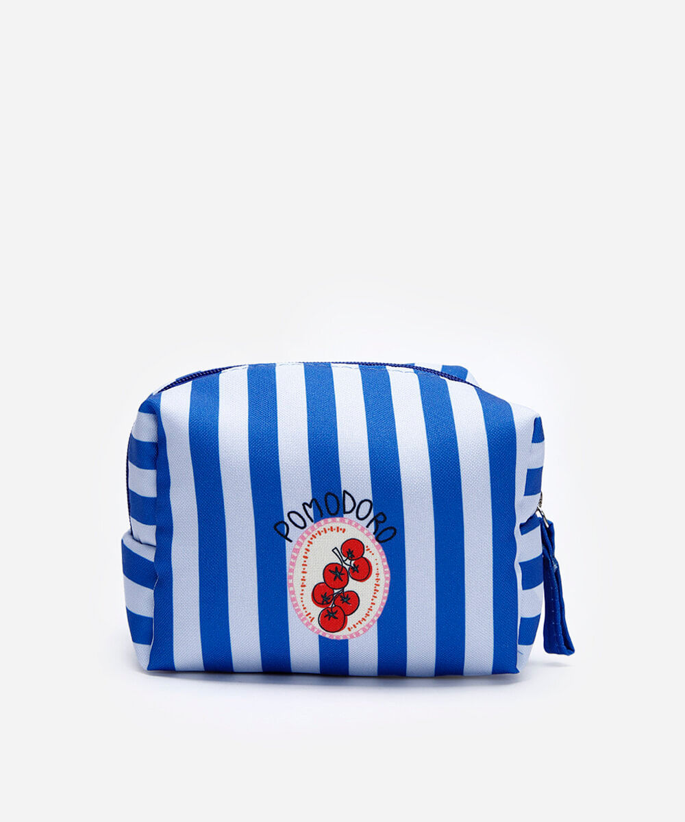 nécessaire feminina pomodoro listrada azul