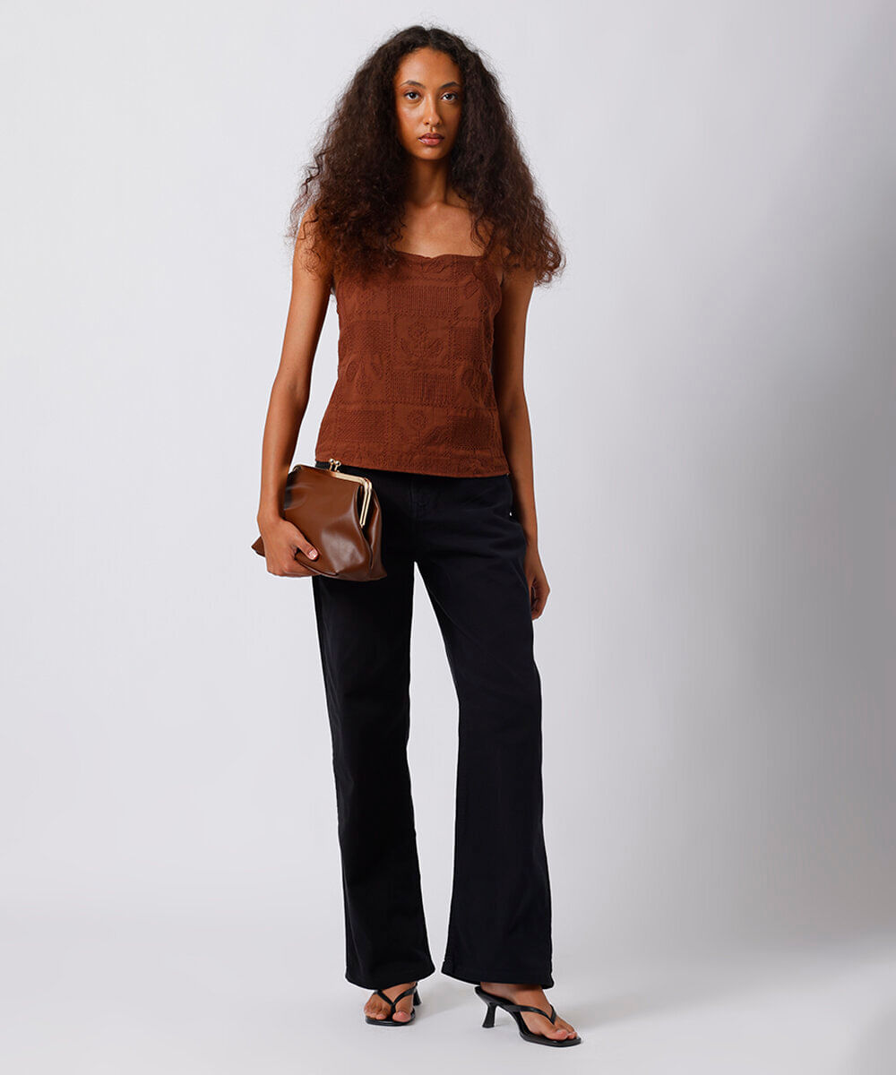 calça new york feminina de sarja mindset preta
