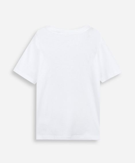 camiseta infantil de algodão com mangas curtas off white