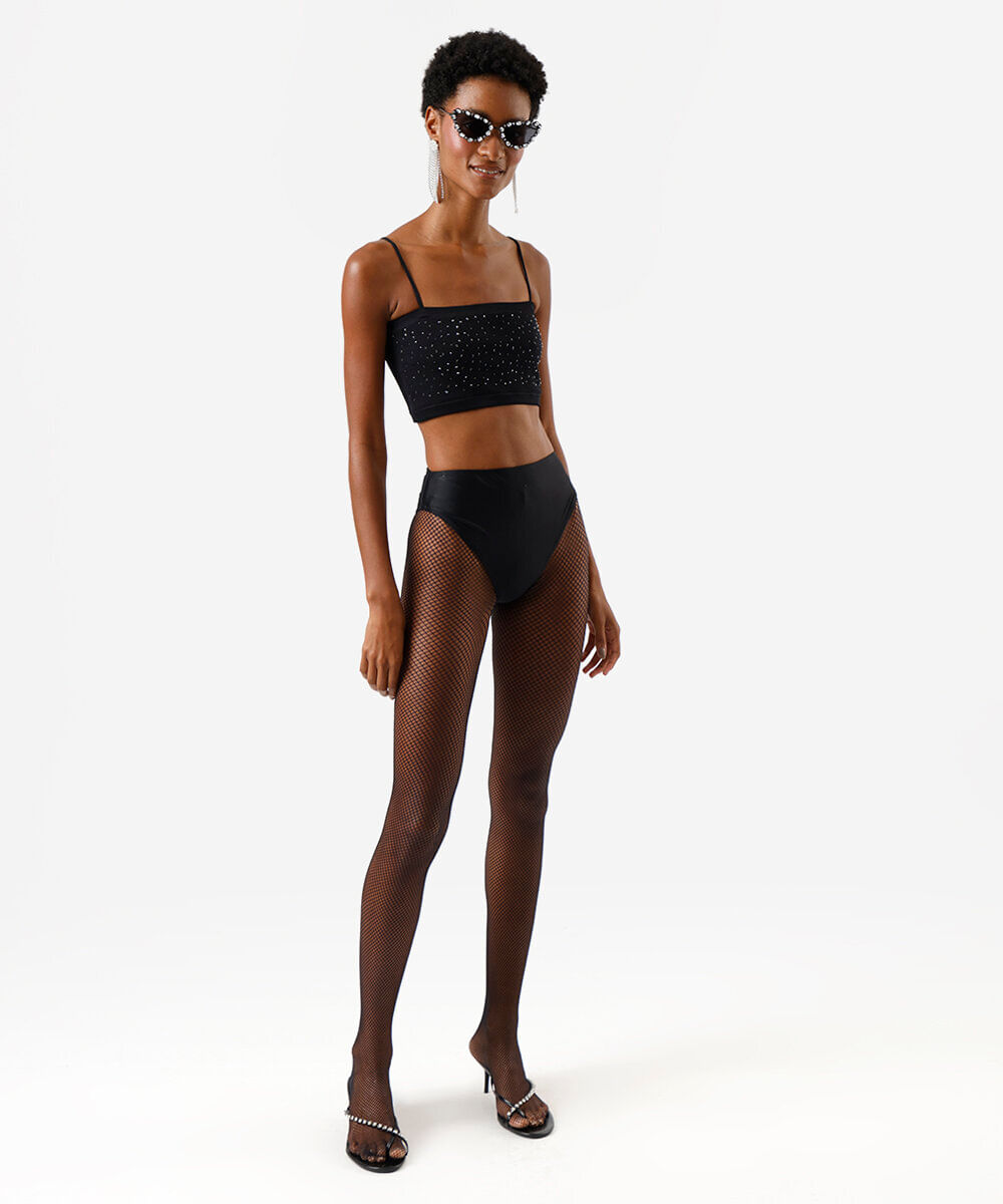 top faixa feminino com strass e alças removíveis preto