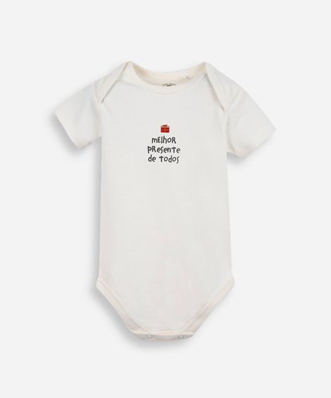 body infantil de algodão com mangas curtas melhor presente de todos off white