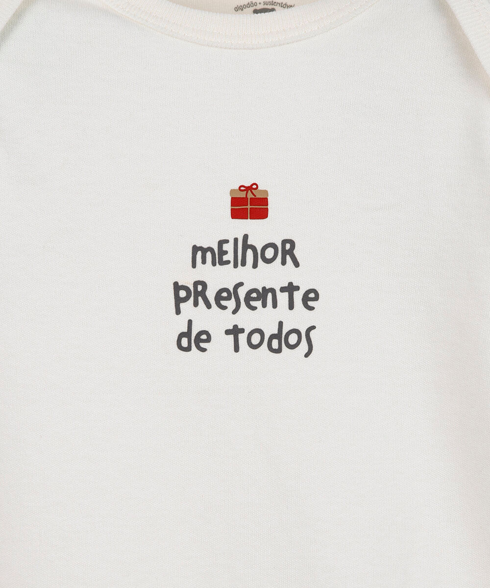body infantil de algodão com mangas curtas melhor presente de todos off white