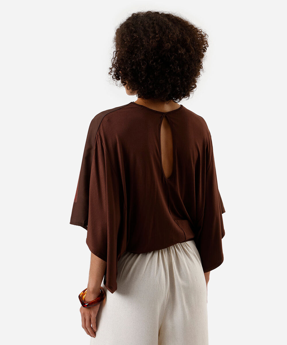 bata feminina floral marrom