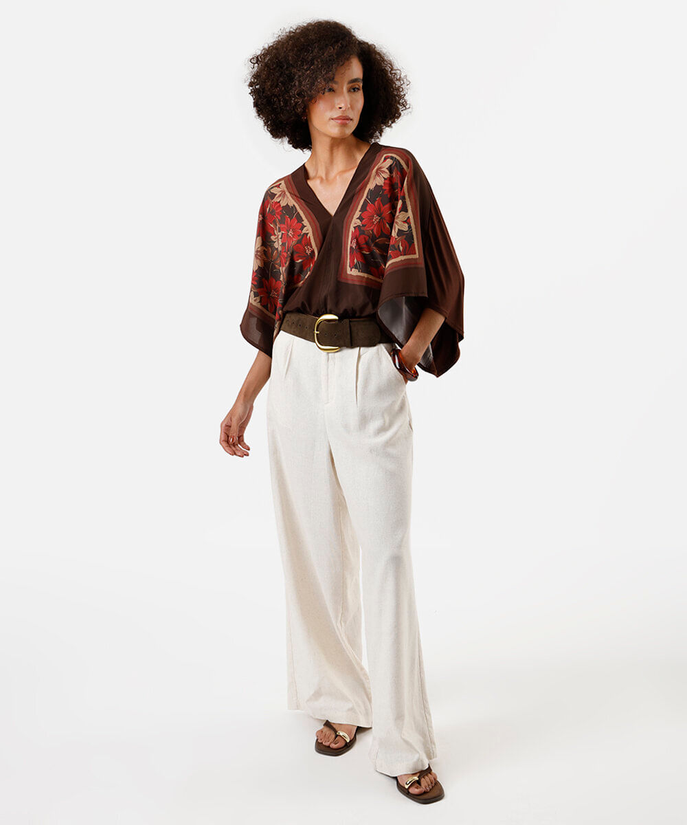 bata feminina floral marrom