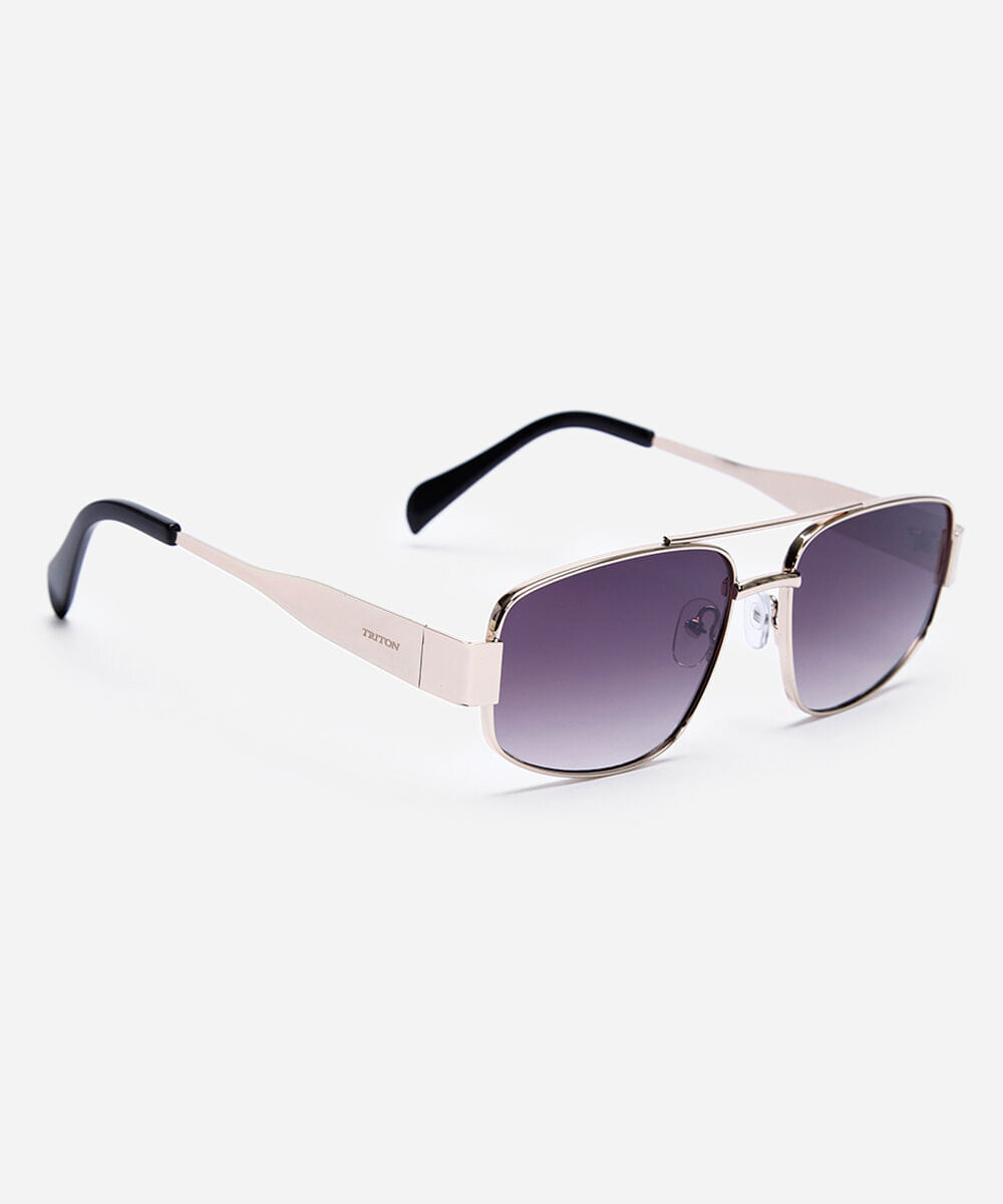 óculos de sol aviador triton unissex dourado