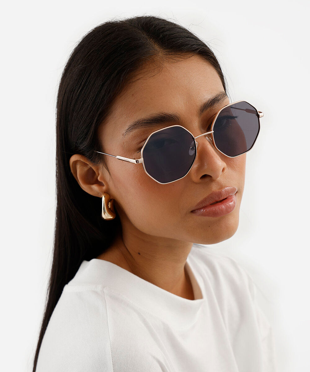 óculos de sol redondo triton unissex prateado