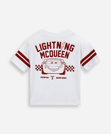 camiseta infantil de algodão com listras off white