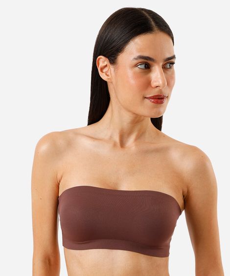 top faixa feminino com bojo removível marrom