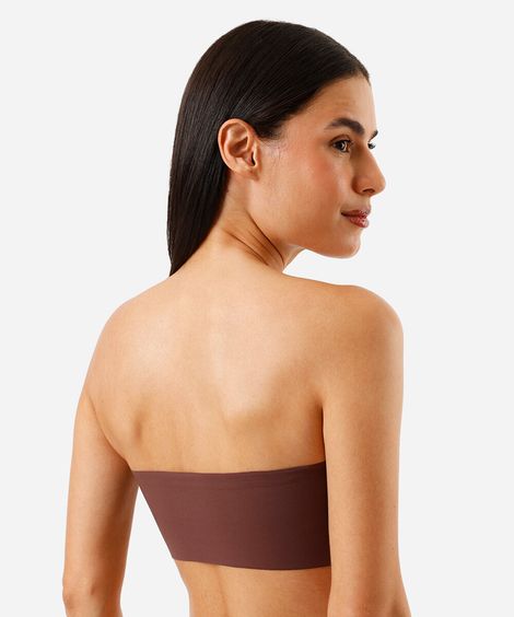 top faixa feminino com bojo removível marrom