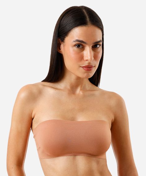 top faixa feminino com bojo removível marrom