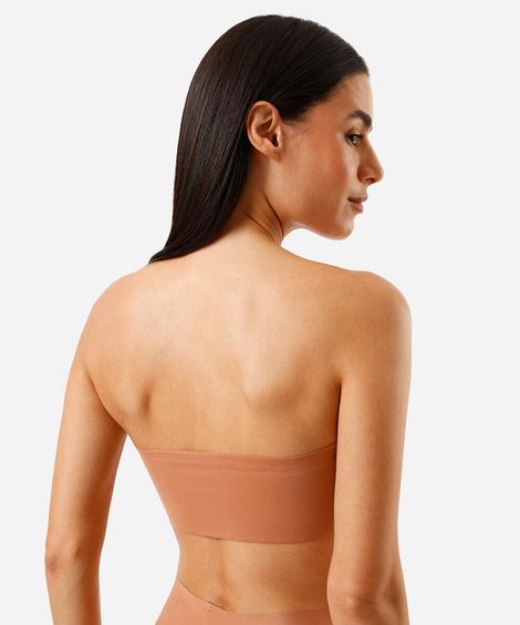 top faixa feminino com bojo removível marrom