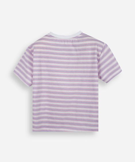 camiseta infantil de algodão listrada minnie colorido