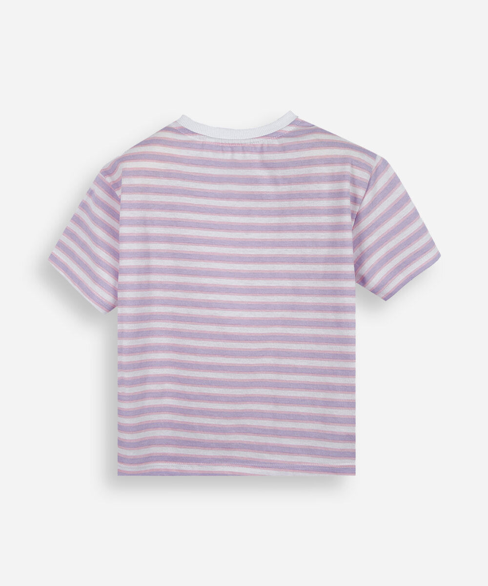 camiseta infantil de algodão listrada minnie colorido