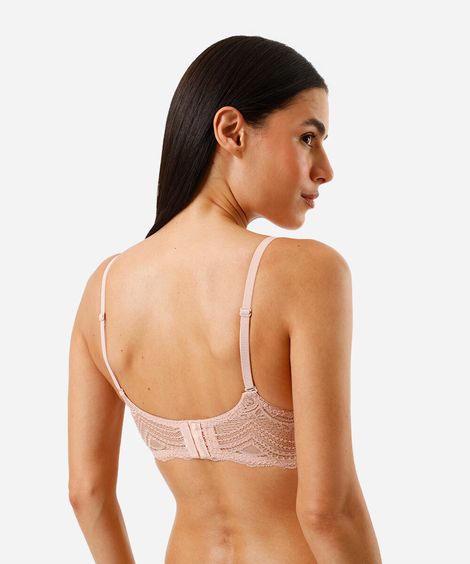 sutiã meia taça feminino com renda rosa