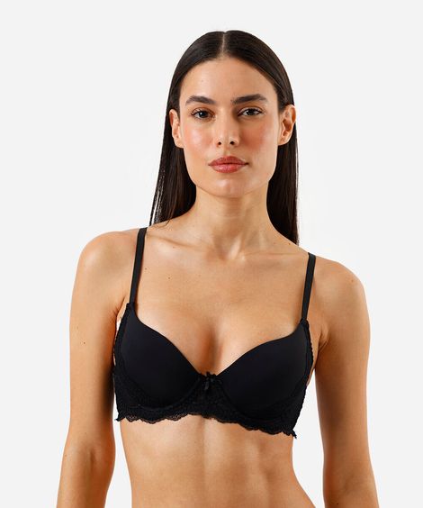 sutiã meia taça feminino com renda preto