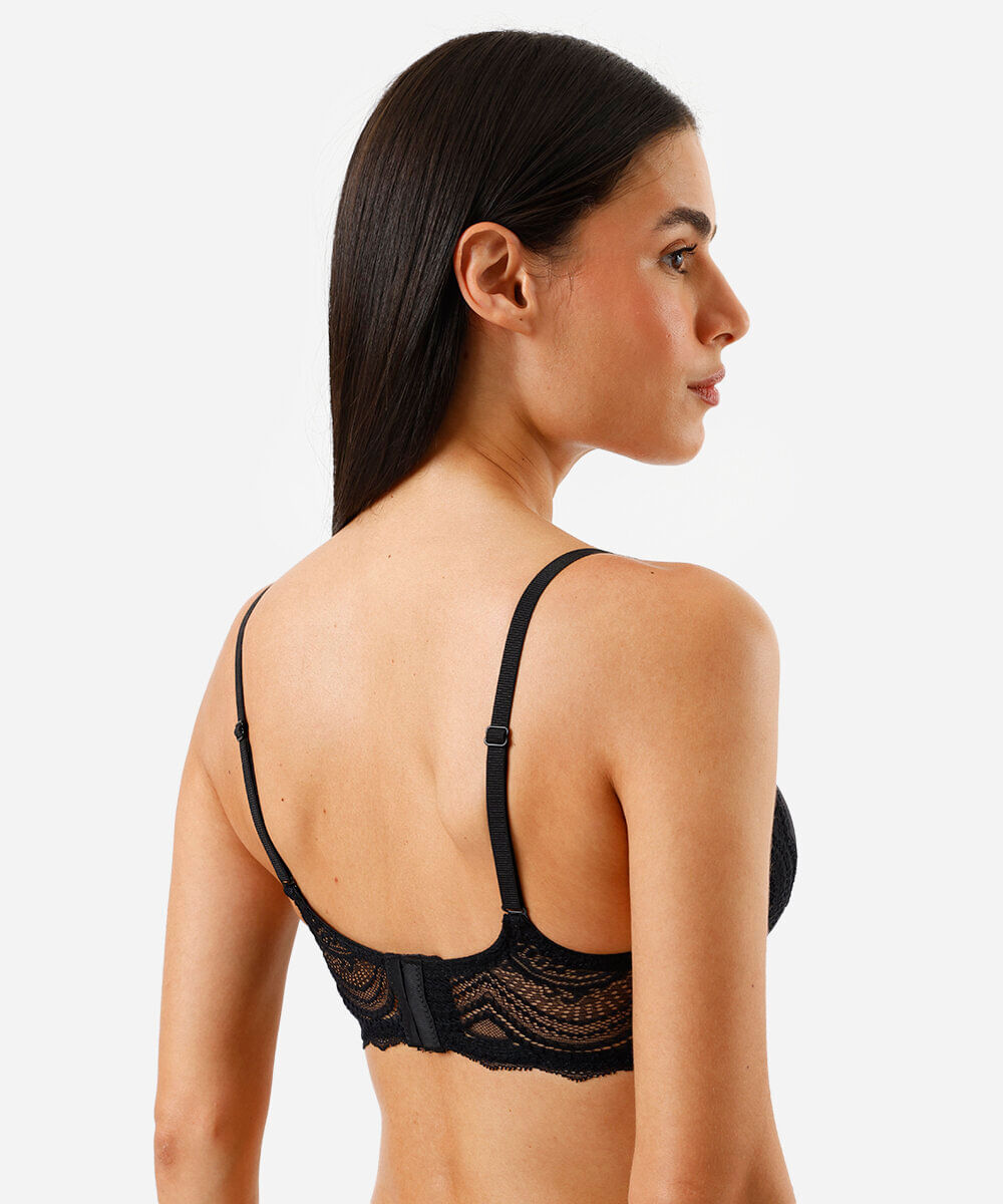 sutiã meia taça feminino com renda preto