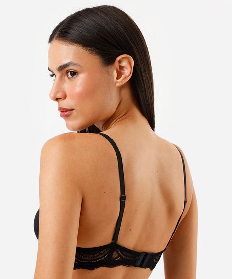 sutiã meia taça feminino com renda preto