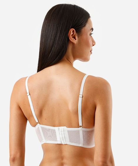 sutiã cropped com bojo e renda off white
