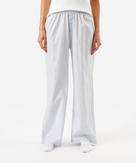 calça de pijama avulsa listrada azul