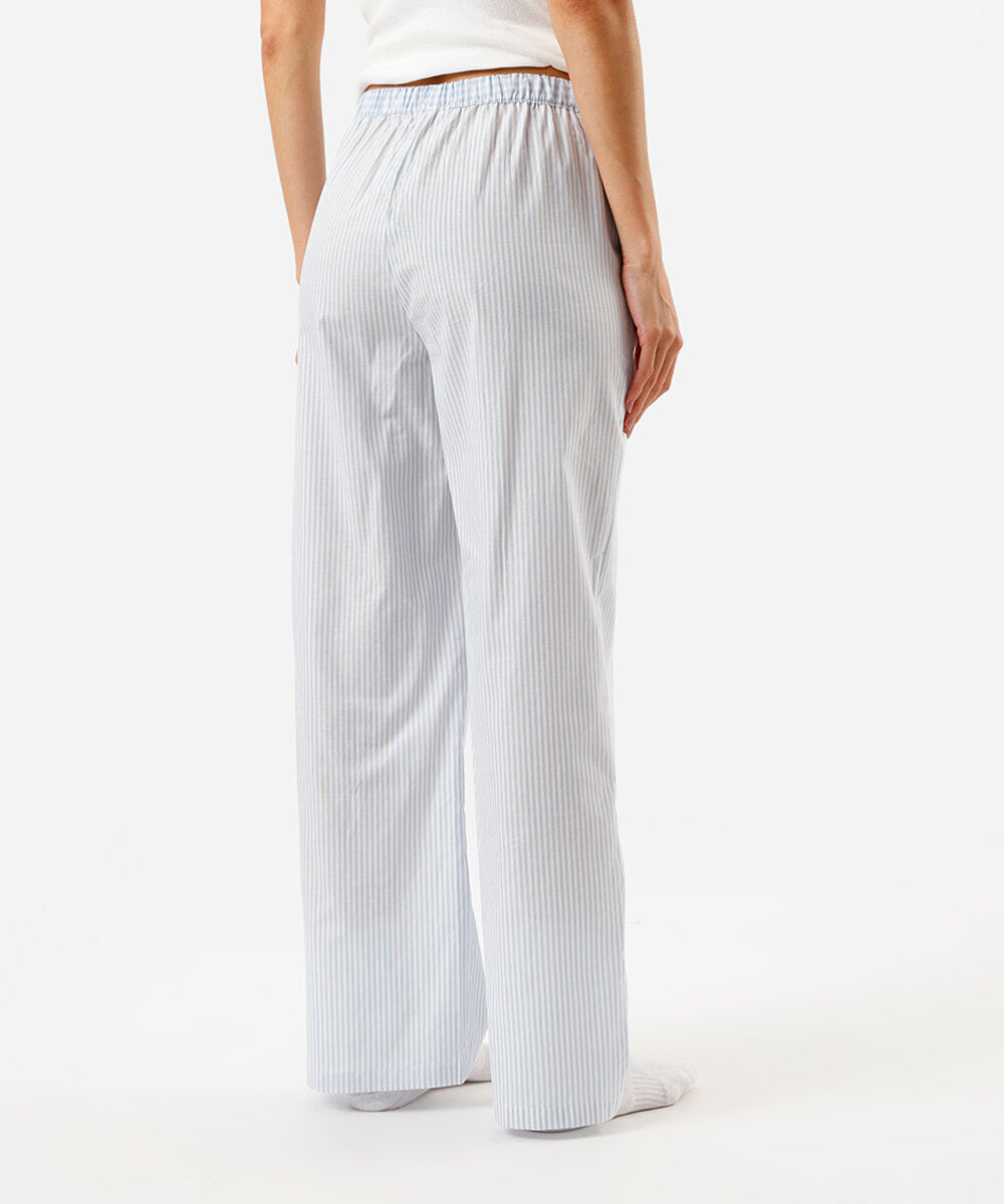 calça de pijama avulsa listrada azul