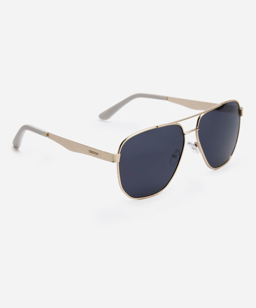 óculos de sol aviador metal triton dourado