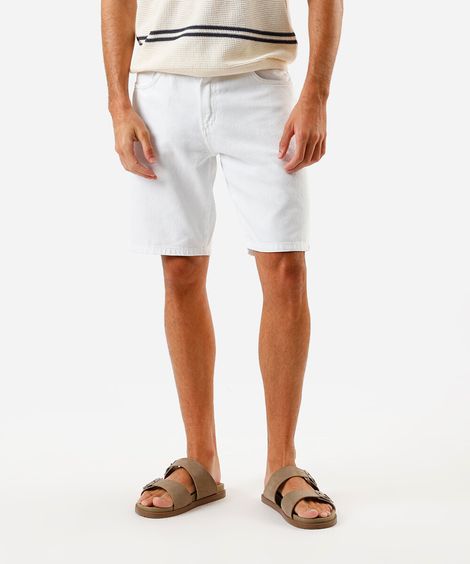 bermuda de sarja masculina reta branca