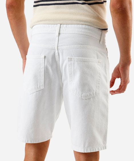 bermuda de sarja masculina reta branca
