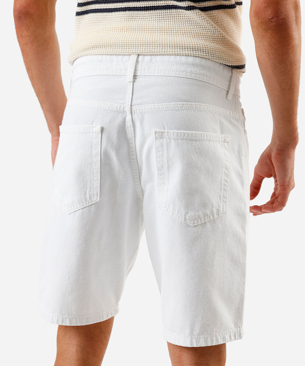 bermuda de sarja masculina reta branca