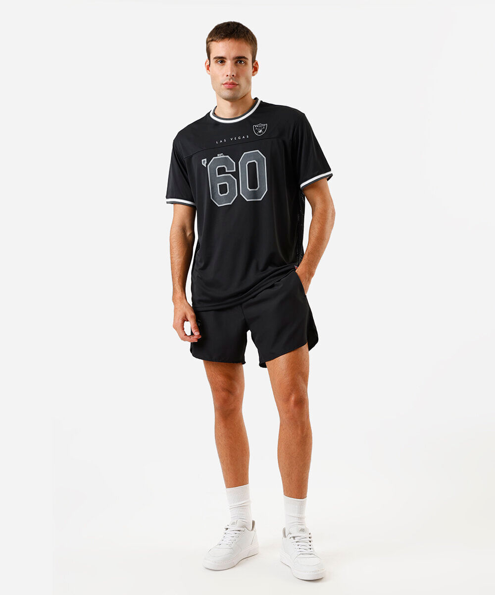 camiseta masculina raiders nfl preta