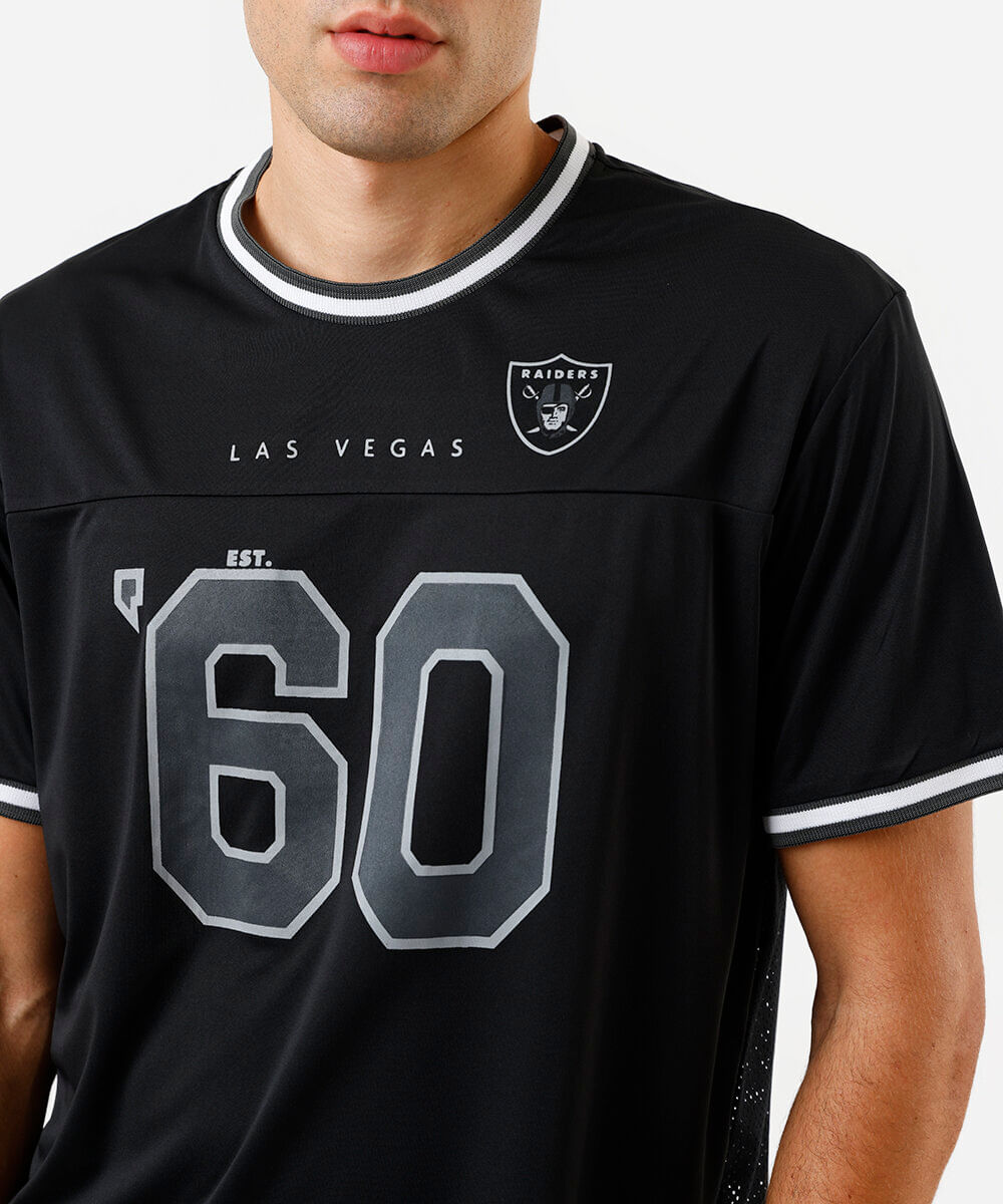 camiseta masculina raiders nfl preta