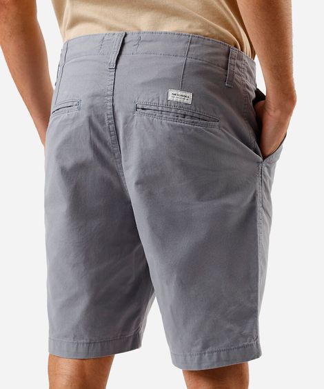 bermuda de sarja masculina reta azul