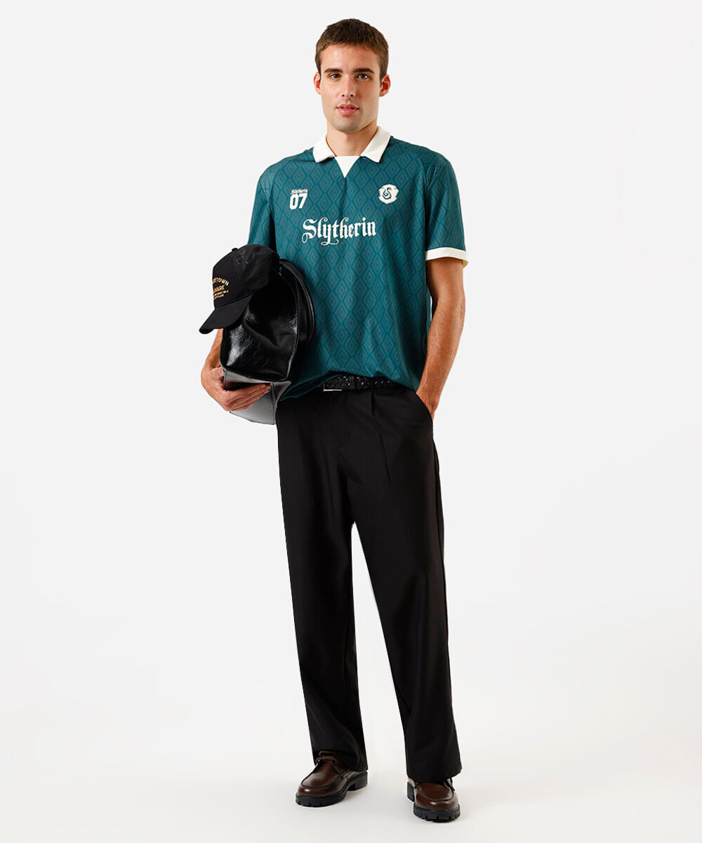 camiseta masculina polo oversized  sonserina verde