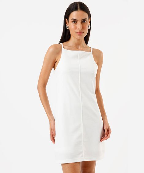 vestido feminino curto alfaiataria off white