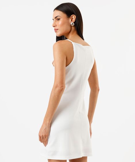 vestido feminino curto alfaiataria off white