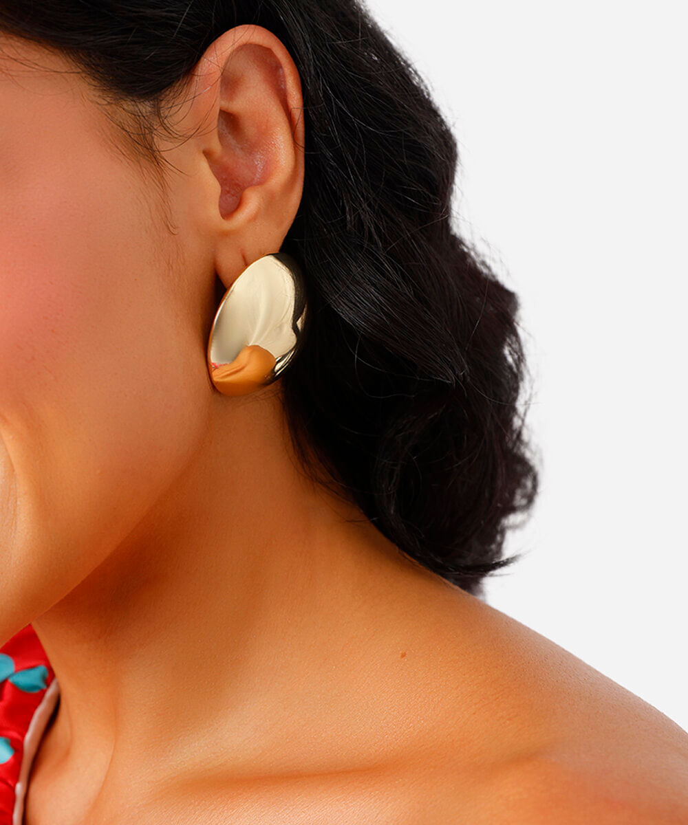 brinco maxi esfera dourado