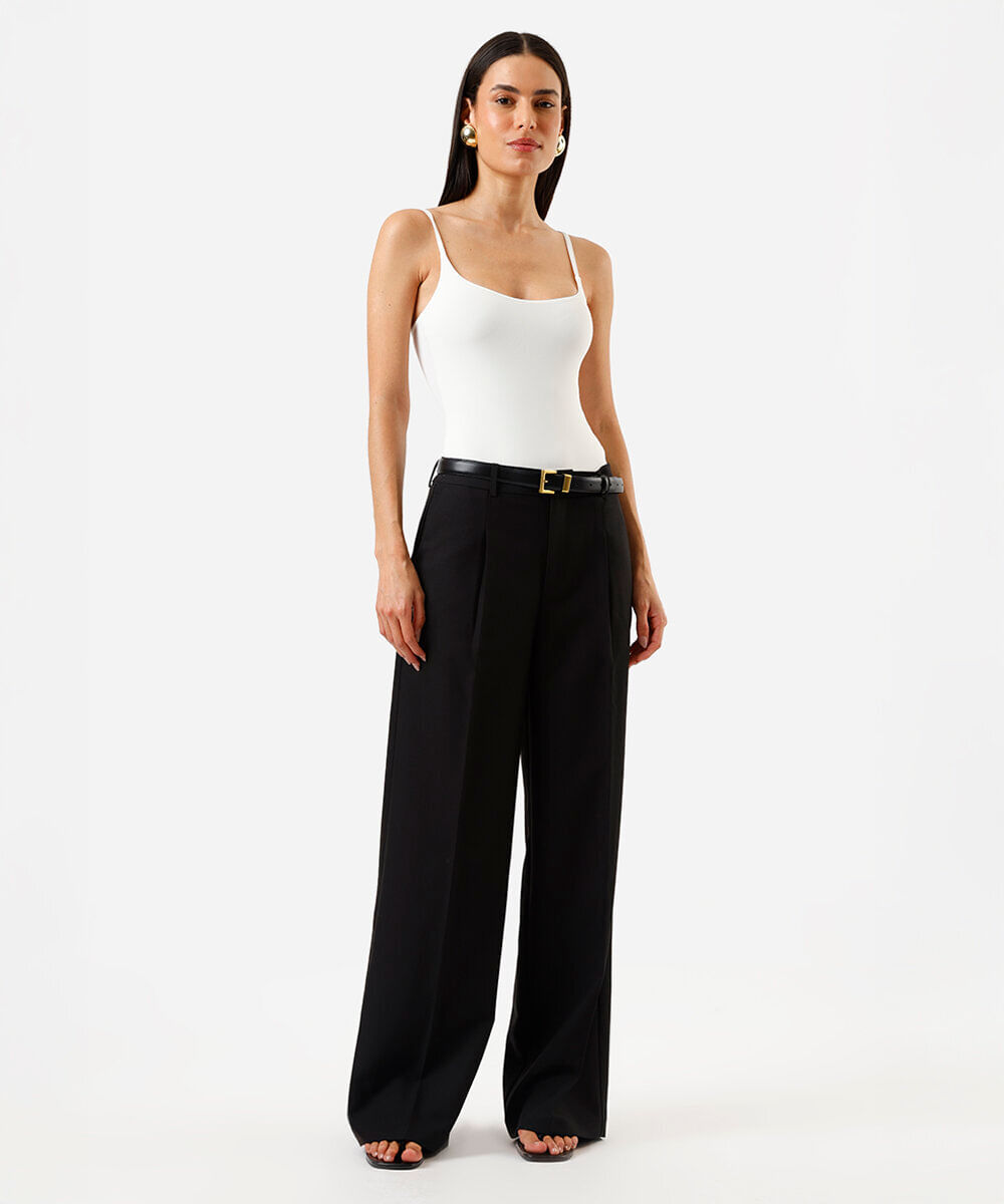 body feminino alça fina poliamida off white