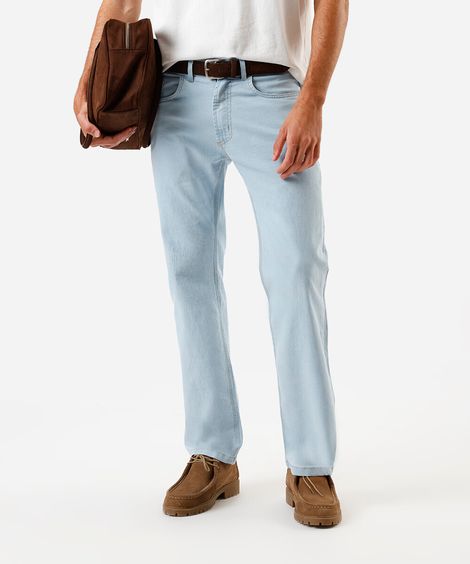 calça jeans masculina reta básica azul